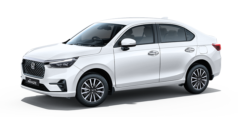 White third-generation Honda Amaze representing MIJO's Honda-preferred CNG retrofitment application